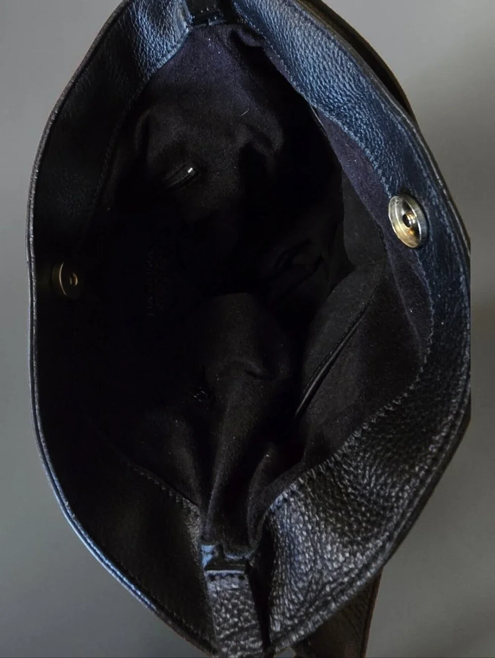 Lia Numa Italian Leather Black Hobo Shoulder Bag